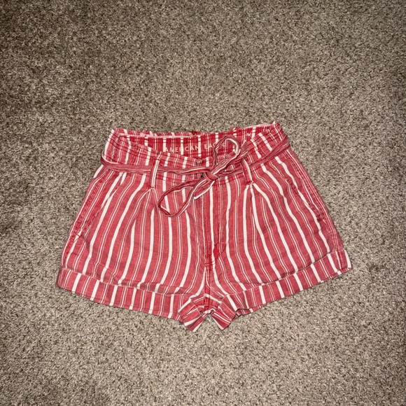 American Eagle Outfitters Pants - American Eagle Outfitters Red and White Striped High Waist Shorts